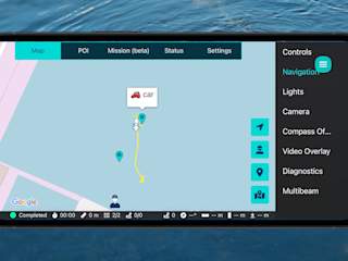The Blueye App: GPS track leading to cap POI