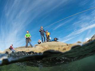 Knut and Radu managing the tether