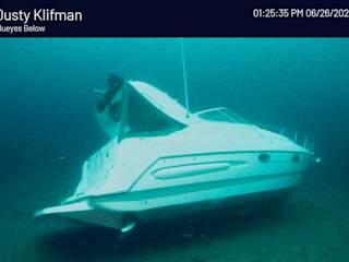 Sunken boat Blueye drone footage