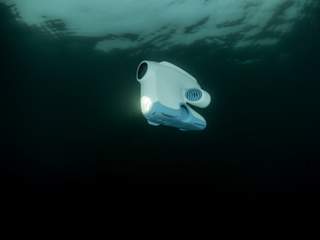Blueye Pioneer descending into the deep