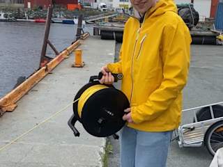 Håvard pulling up the drone