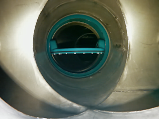 Blueye drone inspection inside a waterworks pipe