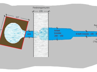 Top map of well and tunnell