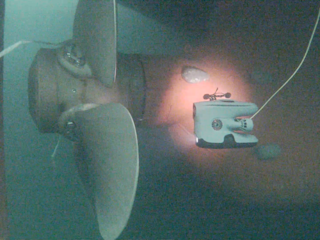 Blueye ship inspection with external light anchor camera