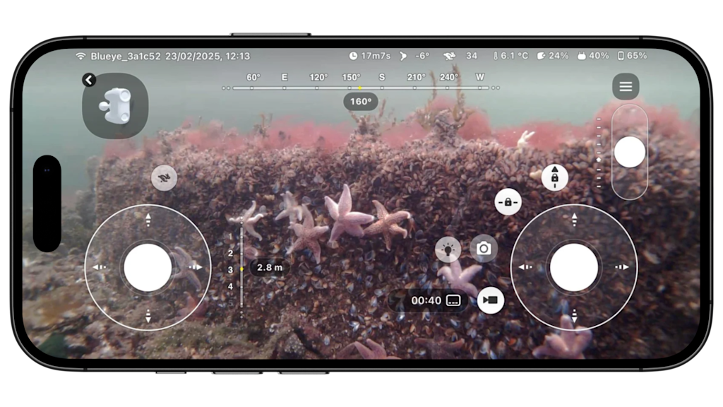 Sonar measurements in the Blueye app
