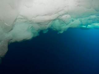 Below the ice floes