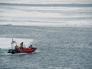 The scientists on the boat