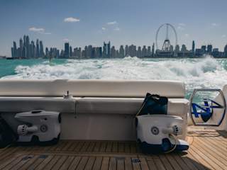 Utsikt fra båten i Dubai