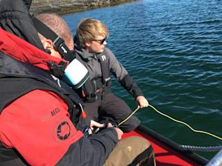 Expedition leader Steffen diving