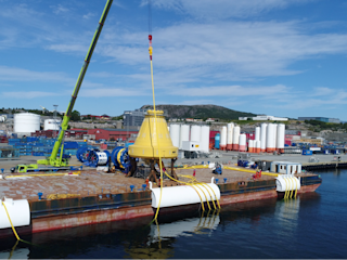 View of the STL buoy at the barge in Kristiansund