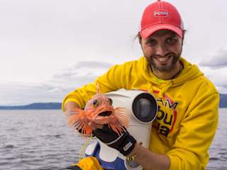 Fisherman posing with catch
