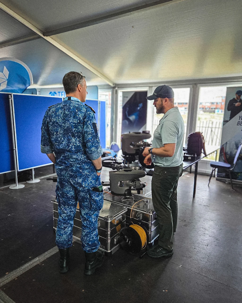 Trond showcasing the Blueye technology inside the control room at SeaSEC.