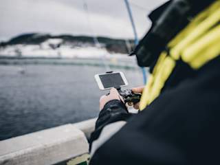 Maneuvering the drone at a fish farm