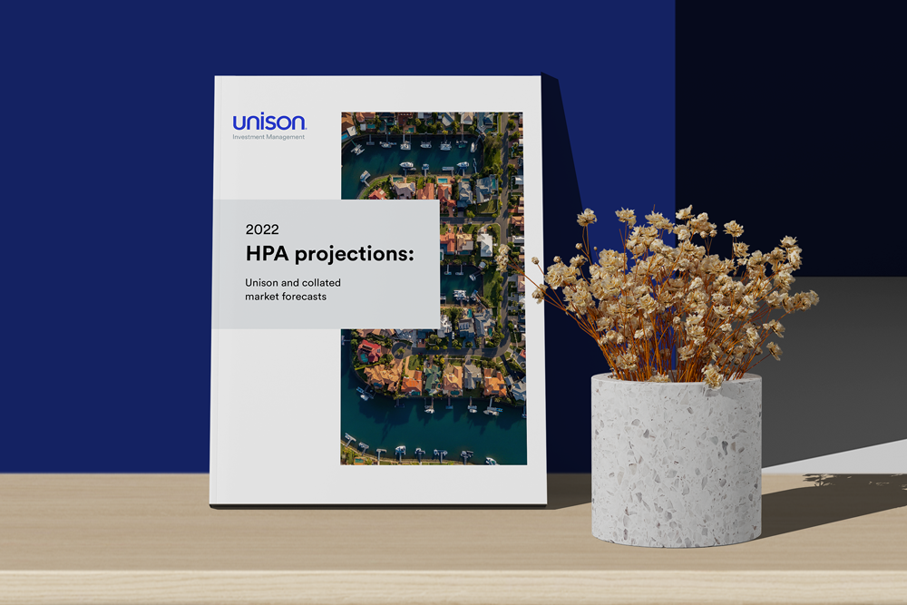 Unison's Investment Management booklet containing "2022 HPA Projections"