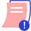 Icon of a piece of paper with a circle containing an exclamation point