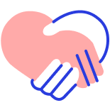 Icon of 2 holding hands in the shape of a heart