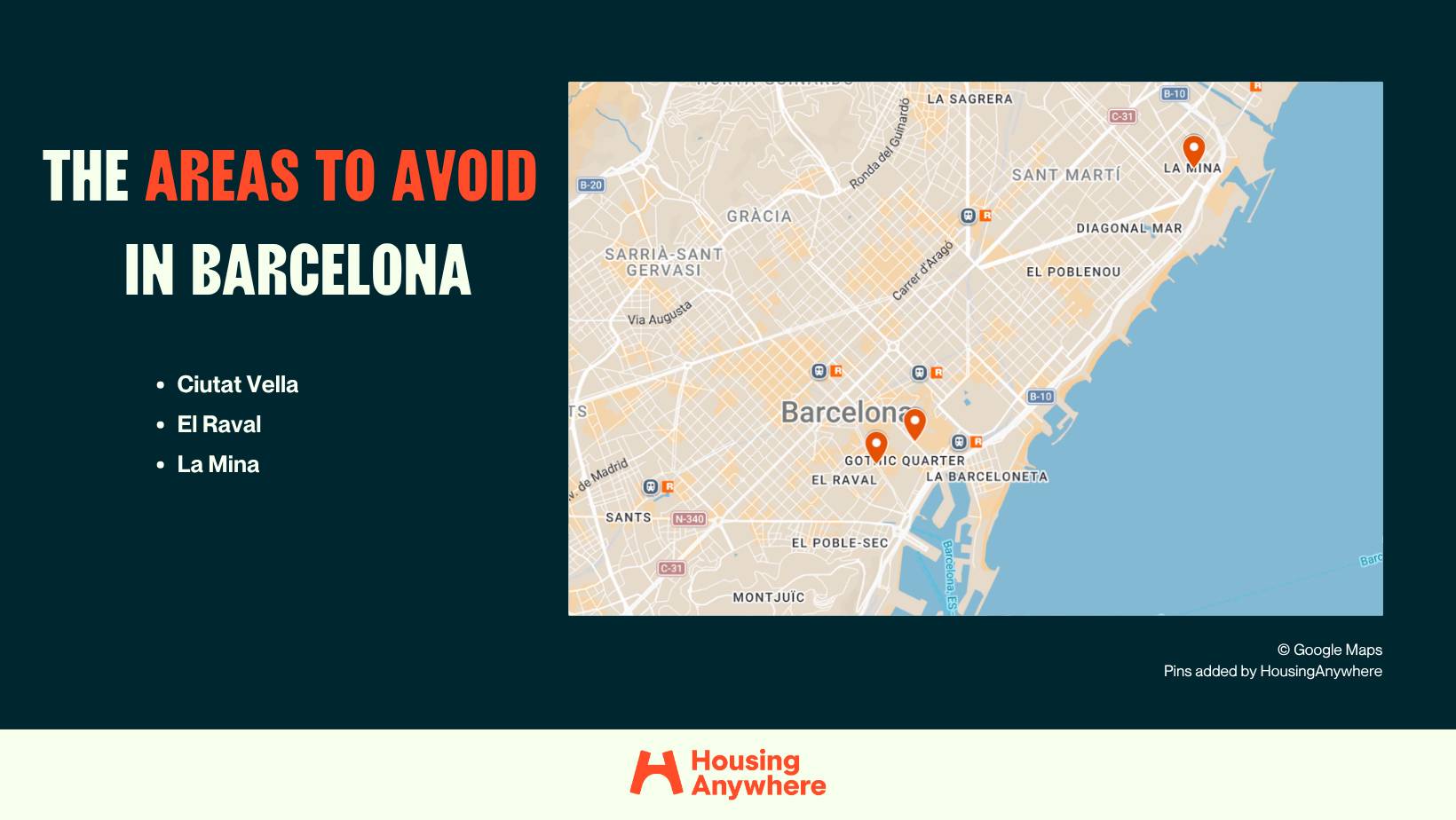 Areas to avoid in Barcelona