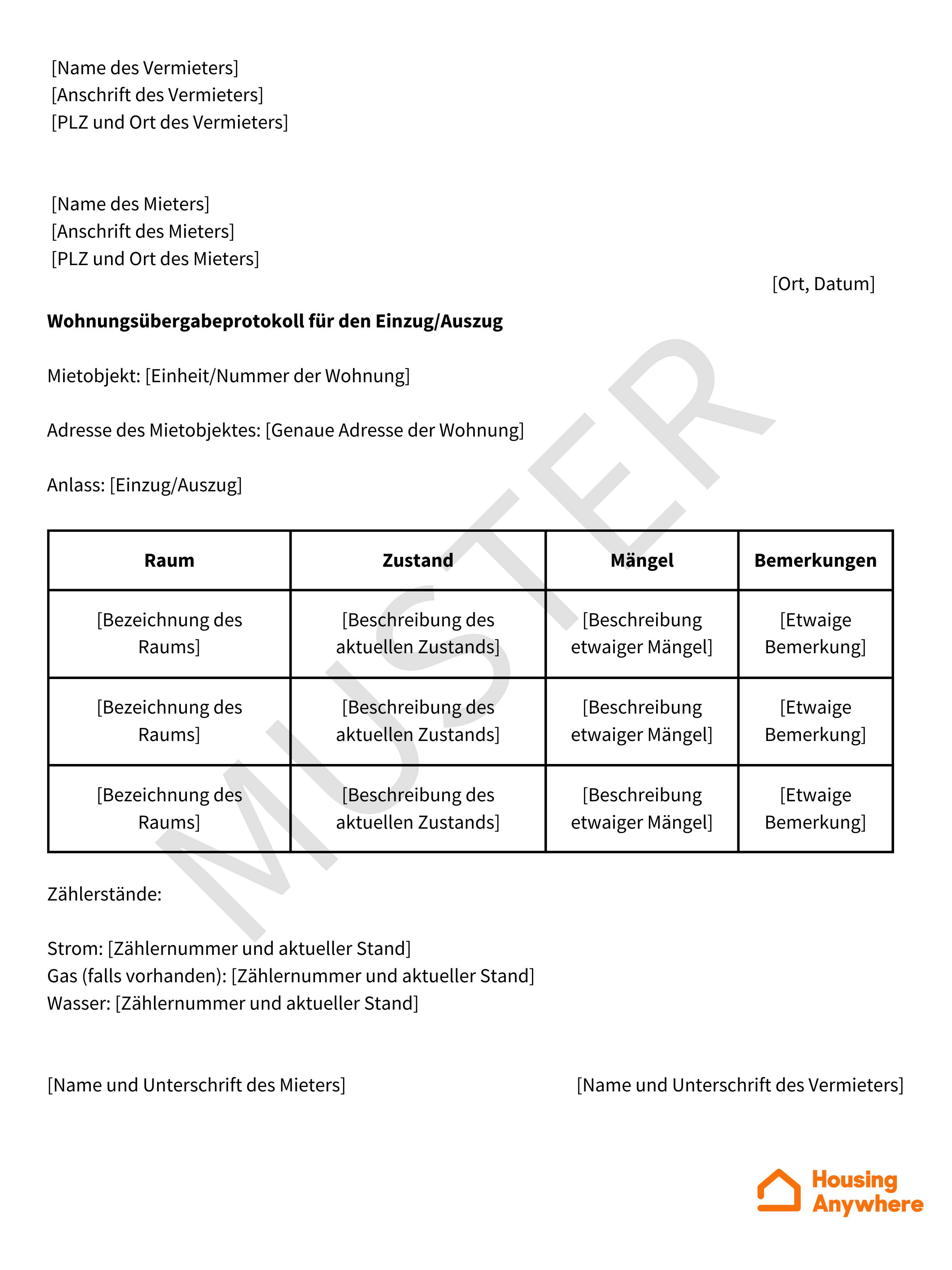 Wohnungsübergabe 6 Tipps & Wohnungsübergabeprotokoll