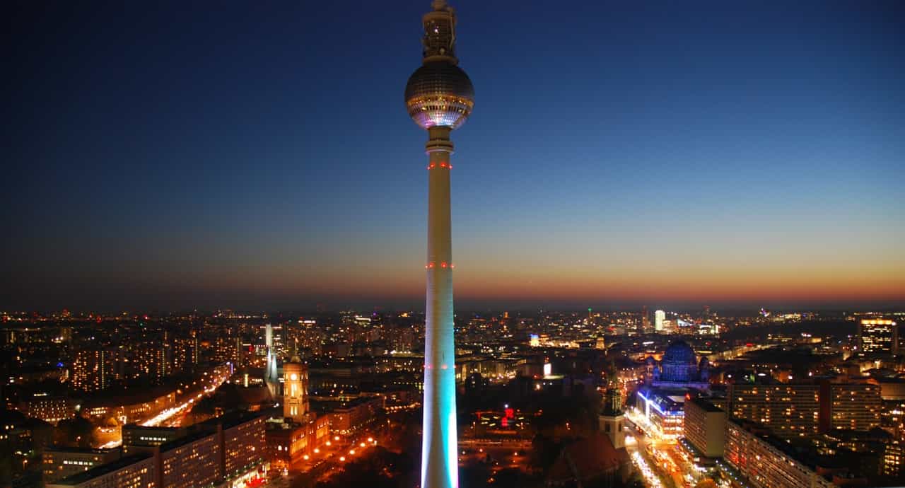 Berlin city view, night