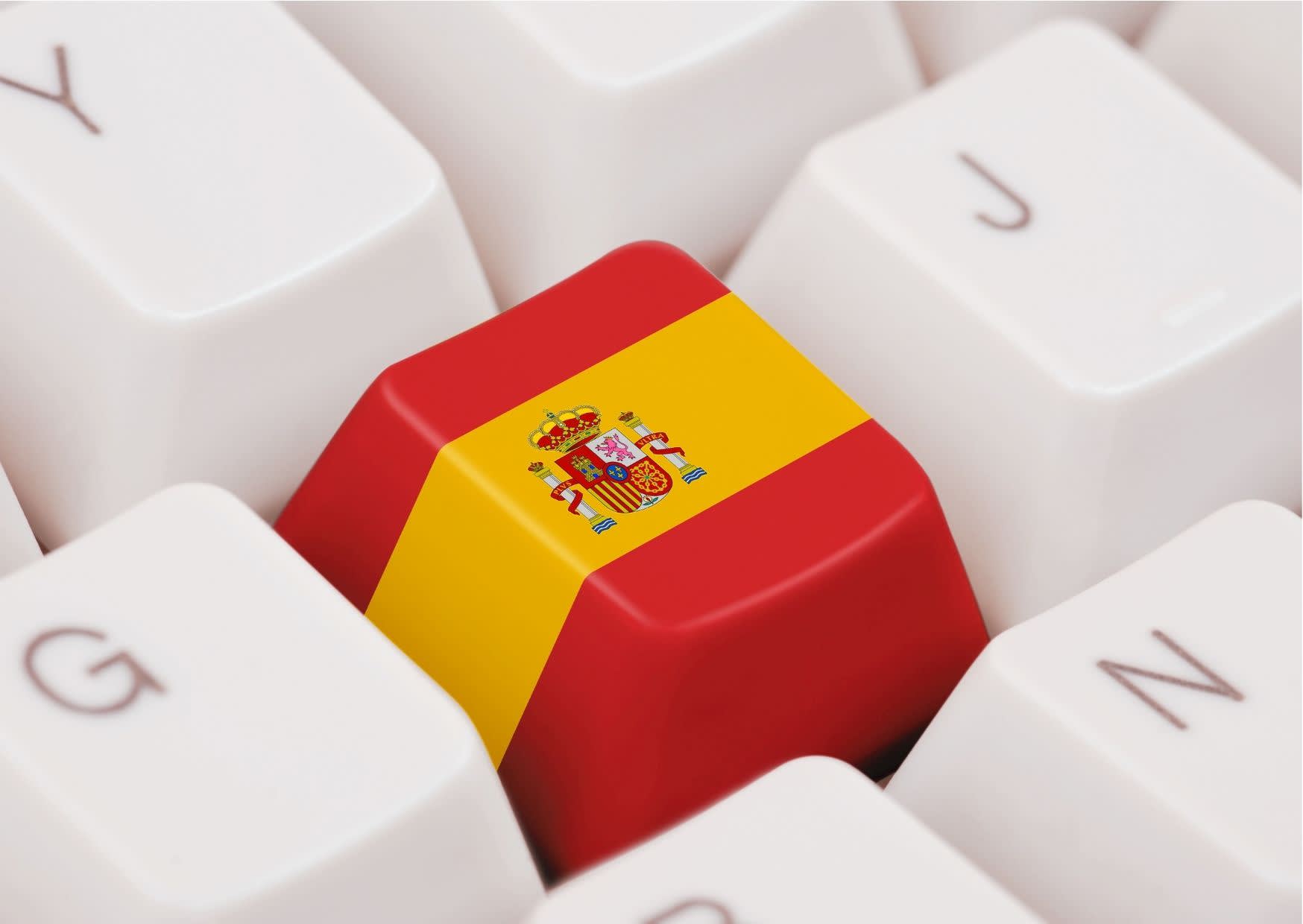 Spain flag on a keyboard