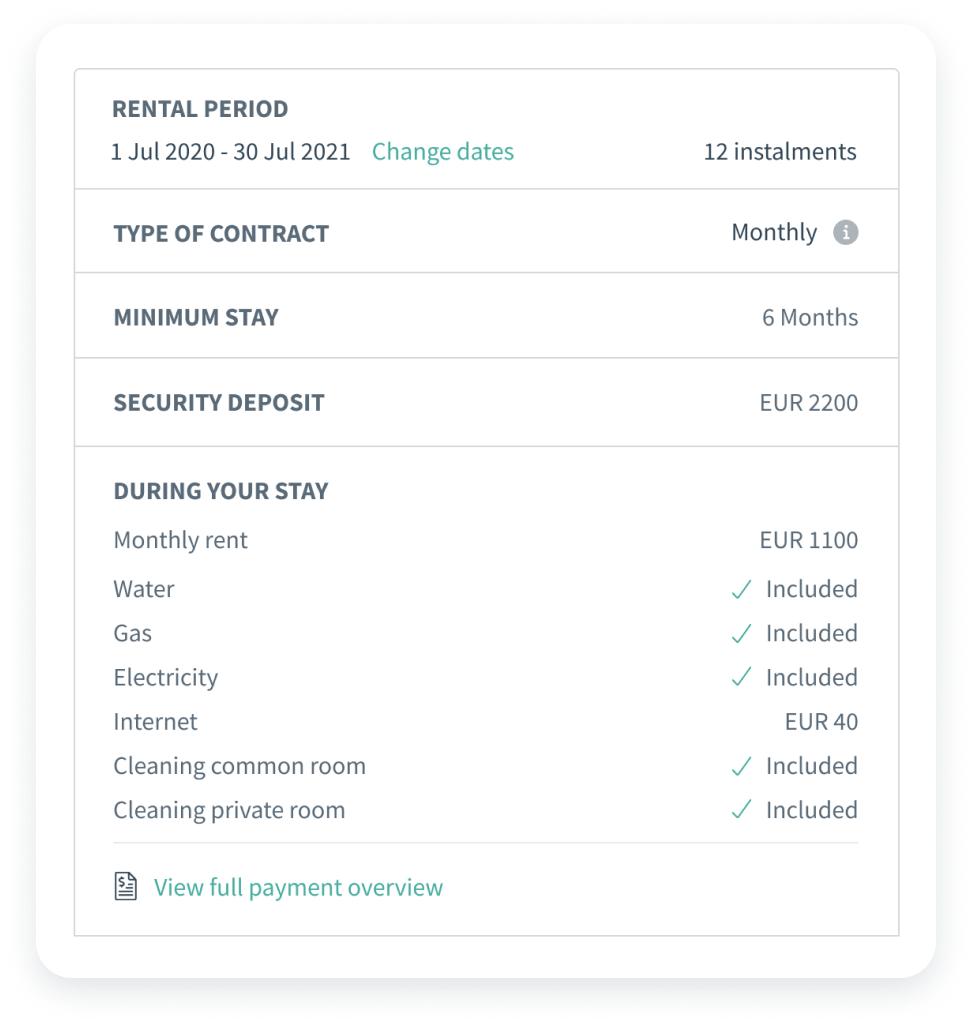 Understand the Rental conditions