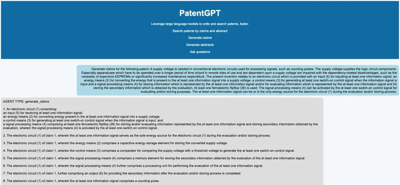 patentpt generating claims