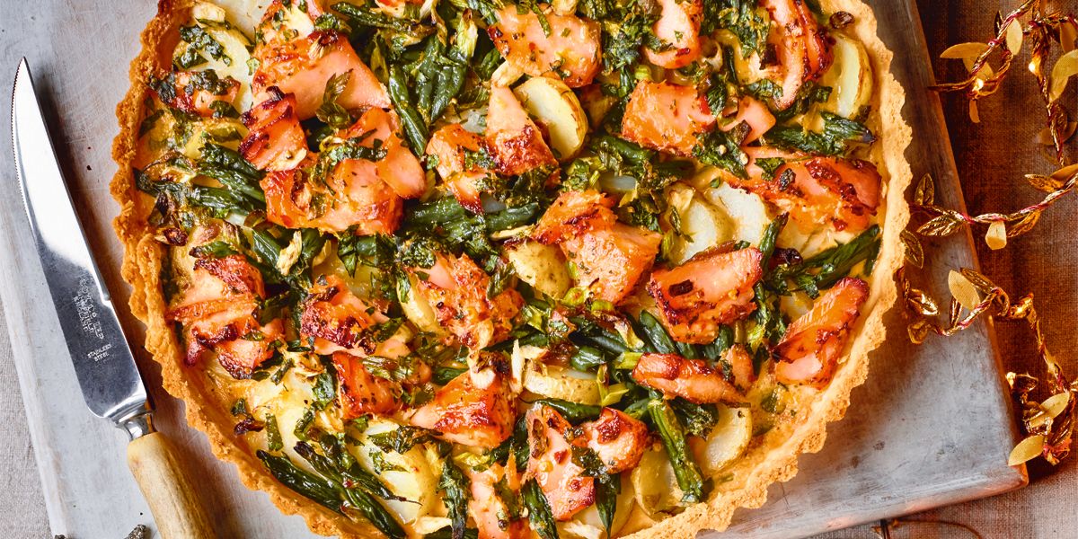 Hot smoked salmon and potato tart Hot smoked salmon and potato tart