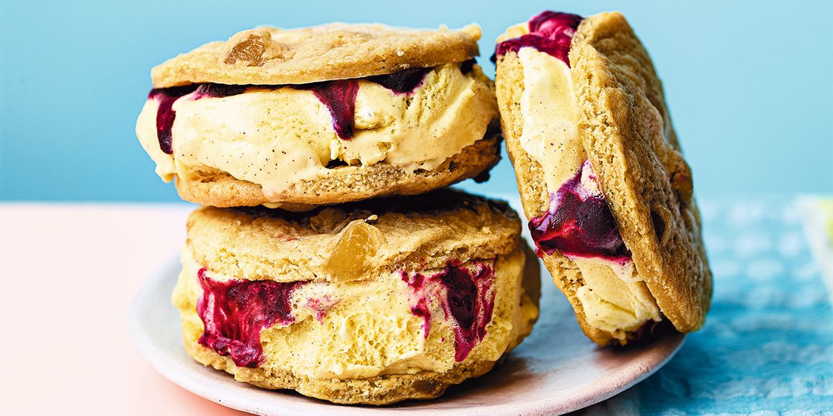 Ginger & white chocolate ice cream sandwiches Ginger & white chocolate ice cream sandwiches