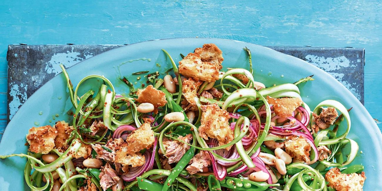 Shaved asparagus, white bean and tuna salad Shaved asparagus, white bean and tuna salad