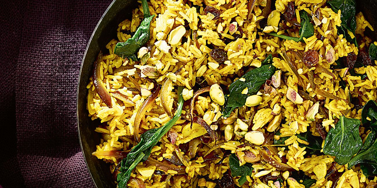 Spinach and pistachio pilau Spinach and pistachio pilau