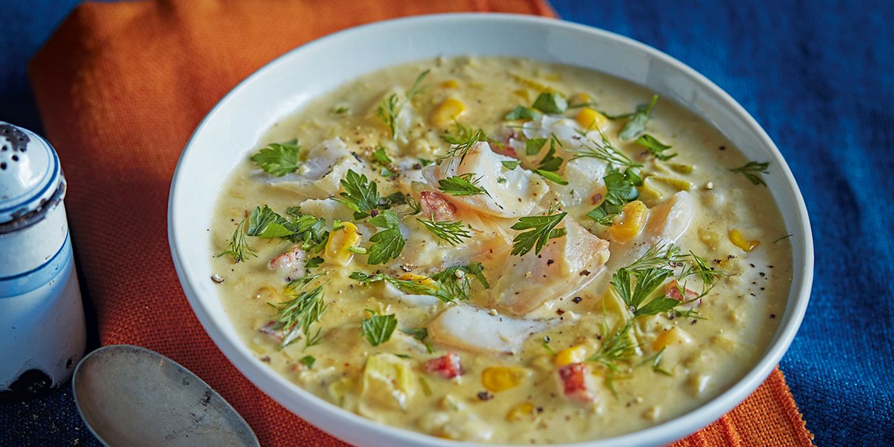 Haddock and sweetcorn chowder Haddock and sweetcorn chowder