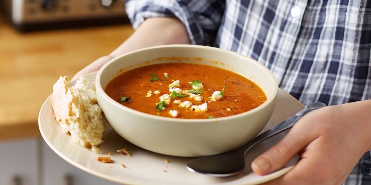 Carrot and cumin soup with feta Carrot and cumin soup with feta
