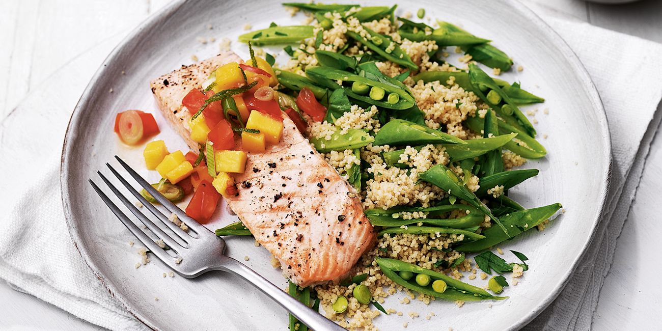 Roasted salmon with mango salsa Roasted salmon with mango salsa
