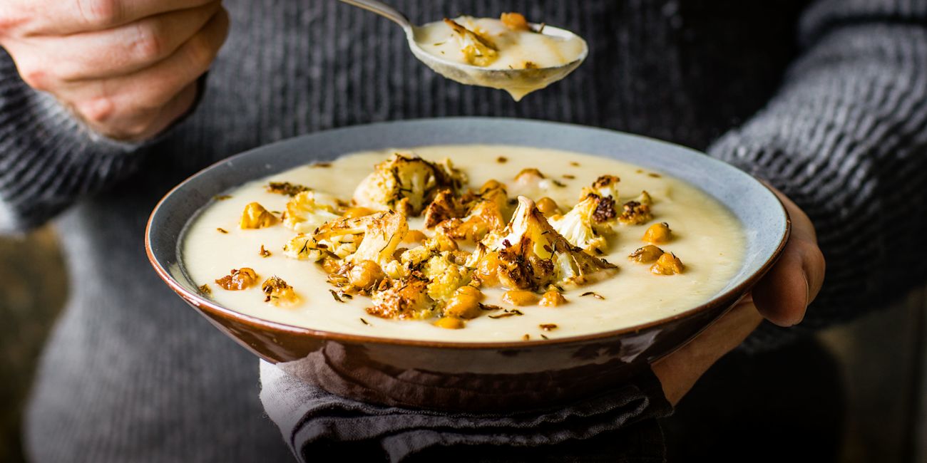 Cauliflower and spiced chickpea soup Cauliflower and spiced chickpea soup