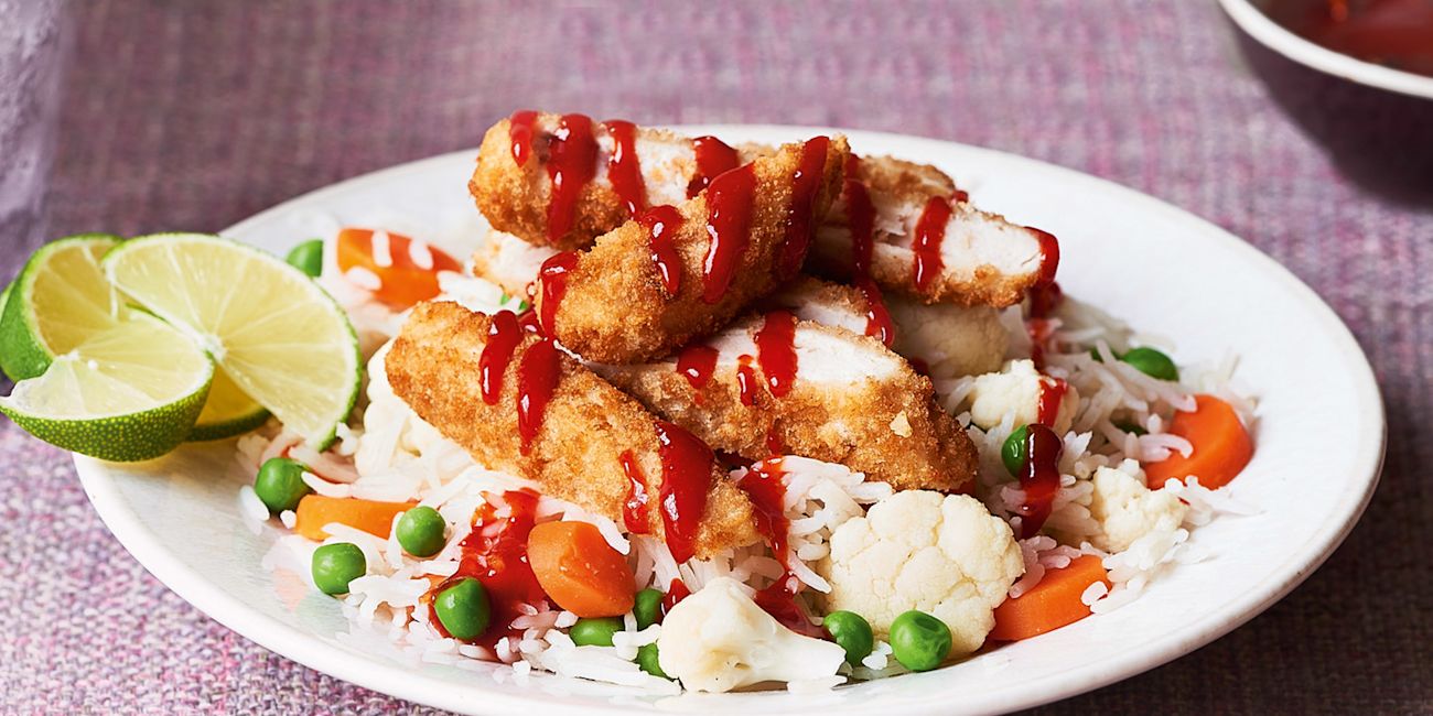 Chicken goujon rice bowls Chicken goujon rice bowls