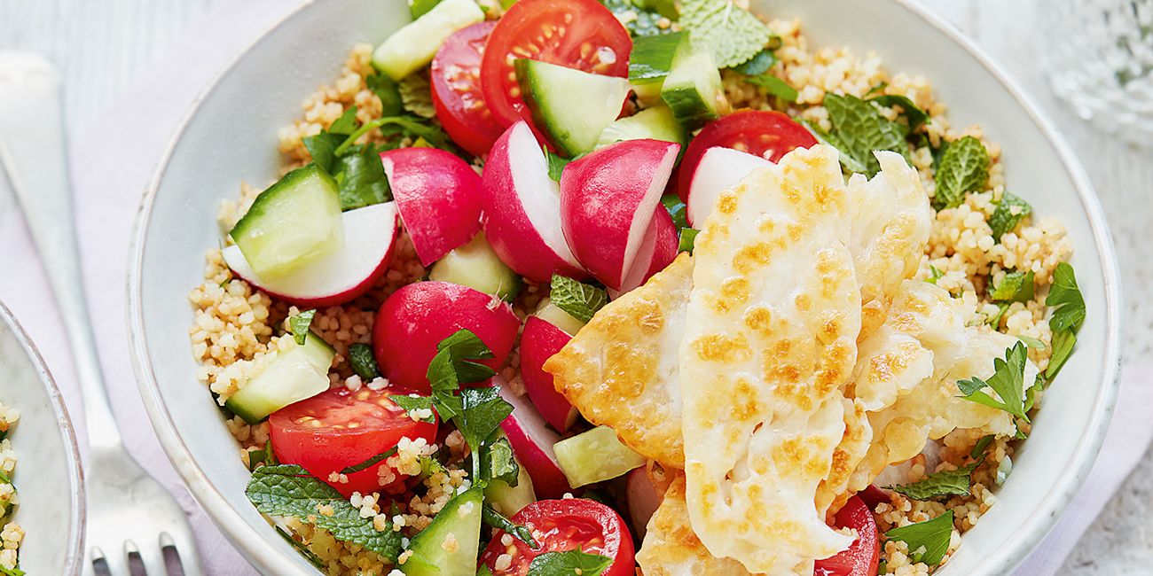 Cous cous and halloumi salad Cous cous and halloumi salad