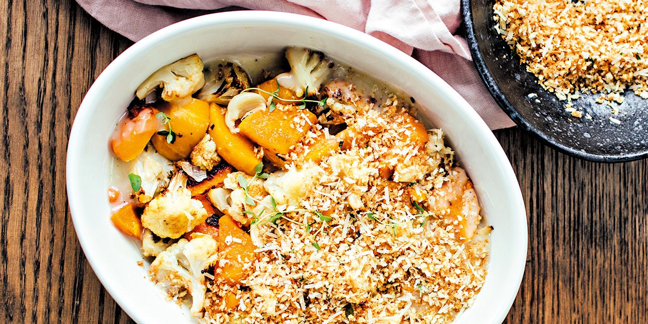 Squash, cauliflower and roasted garlic gratin Squash, cauliflower and roasted garlic gratin