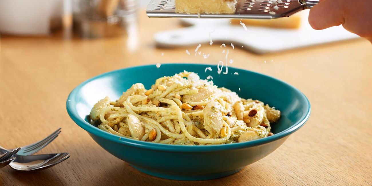 Butterbean and pesto pasta Butterbean and pesto pasta