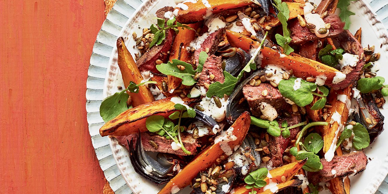 Roasted sweet potato and spiced steak salad Roasted sweet potato and spiced steak salad