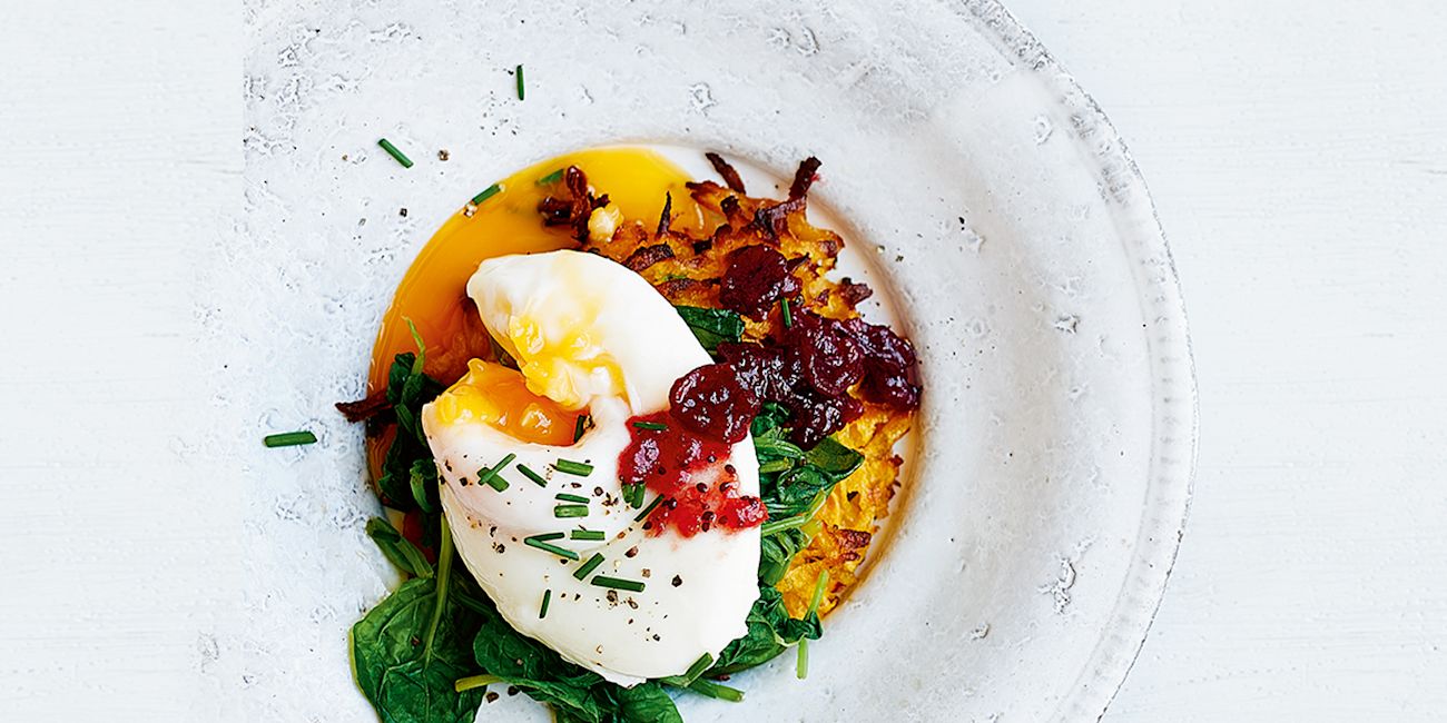 Sweet potato rosti florentine Sweet potato rosti florentine