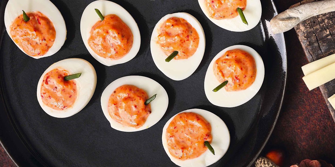 Pumpkin devilled eggs Pumpkin devilled eggs
