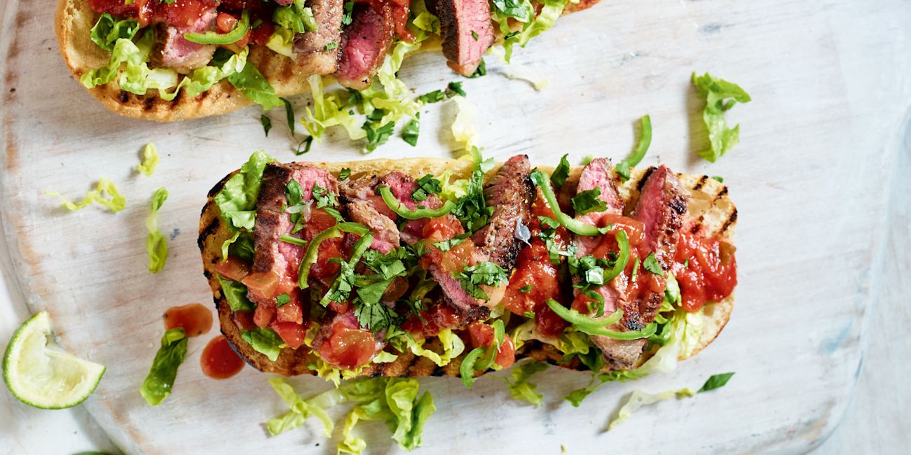 Open peppered steak sandwich Open peppered steak sandwich