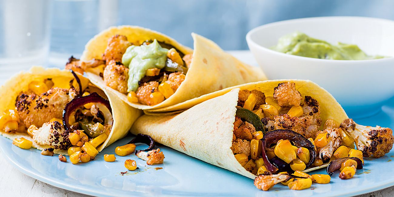 Spicy cauli and corn wraps Spicy cauli and corn wraps