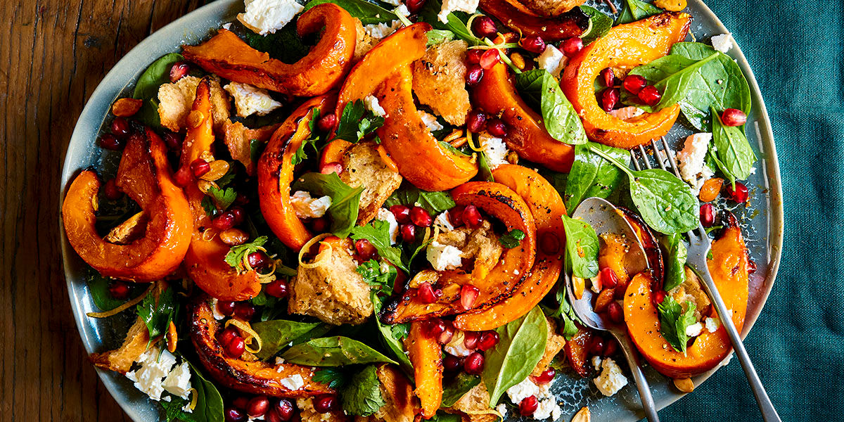 Warm squash & spinach salad Warm squash & spinach salad