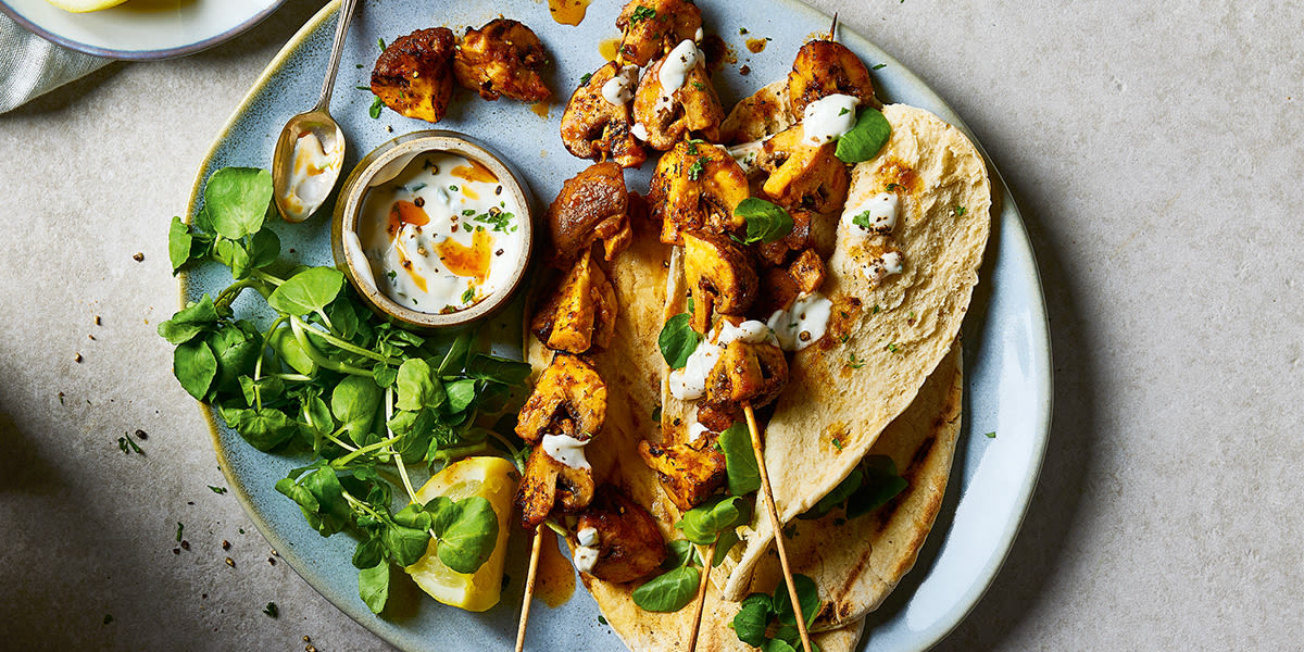 Loaded Mushroom Kebabs with fajita mix Loaded Mushroom Kebabs with fajita mix