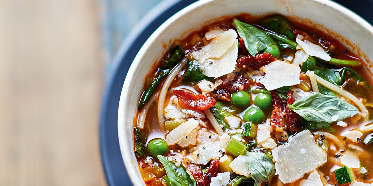 Summer minestrone with bacon Summer minestrone with bacon