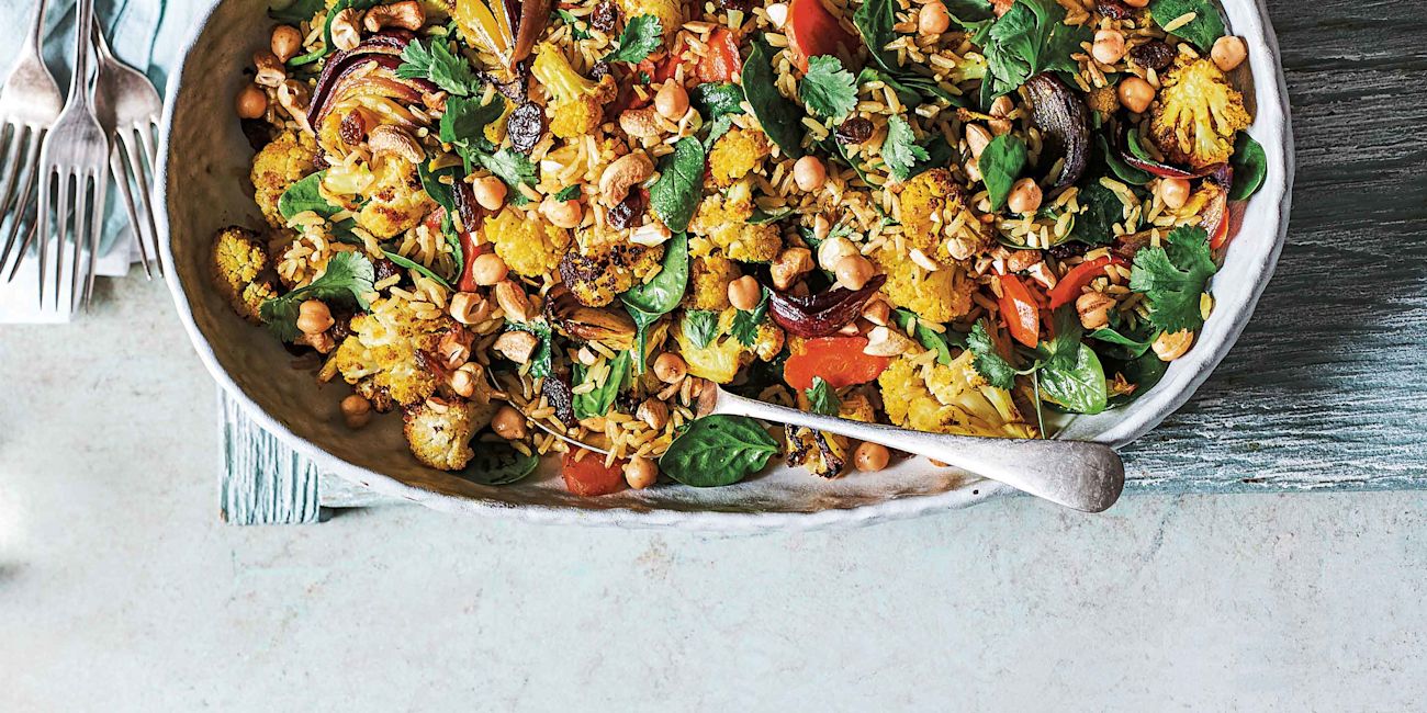 Masala roasted veg with wholegrain rice salad Masala roasted veg with wholegrain rice salad