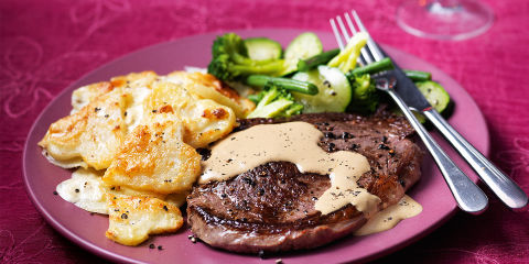 Steak with dauphinoise potatoes