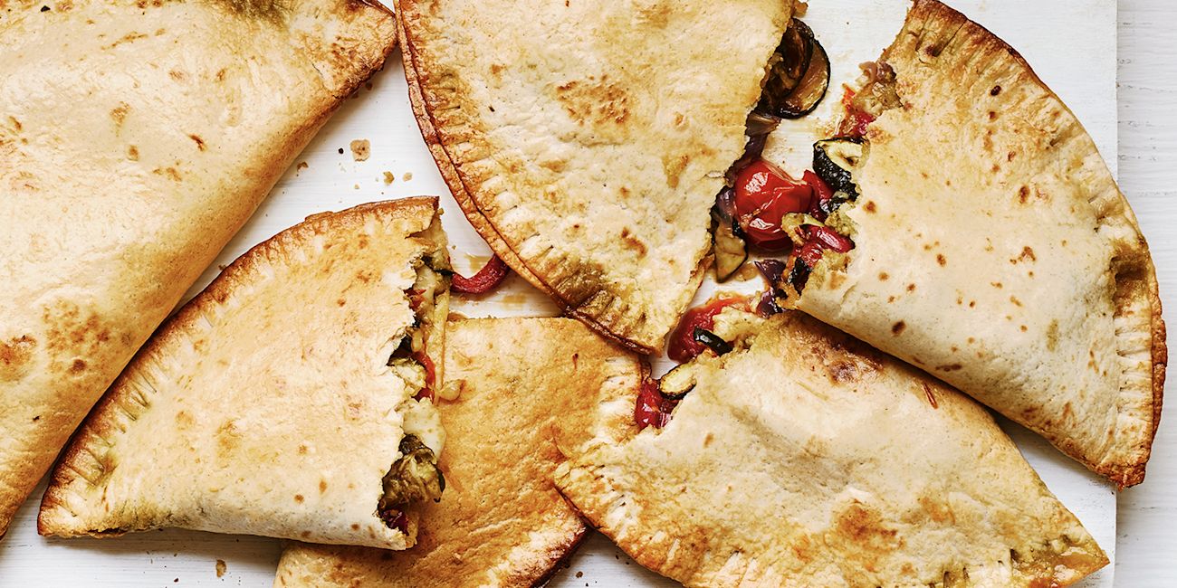Roasted vegetable tortilla calzone Roasted vegetable tortilla calzone