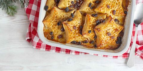 Eggnog crumpet pudding